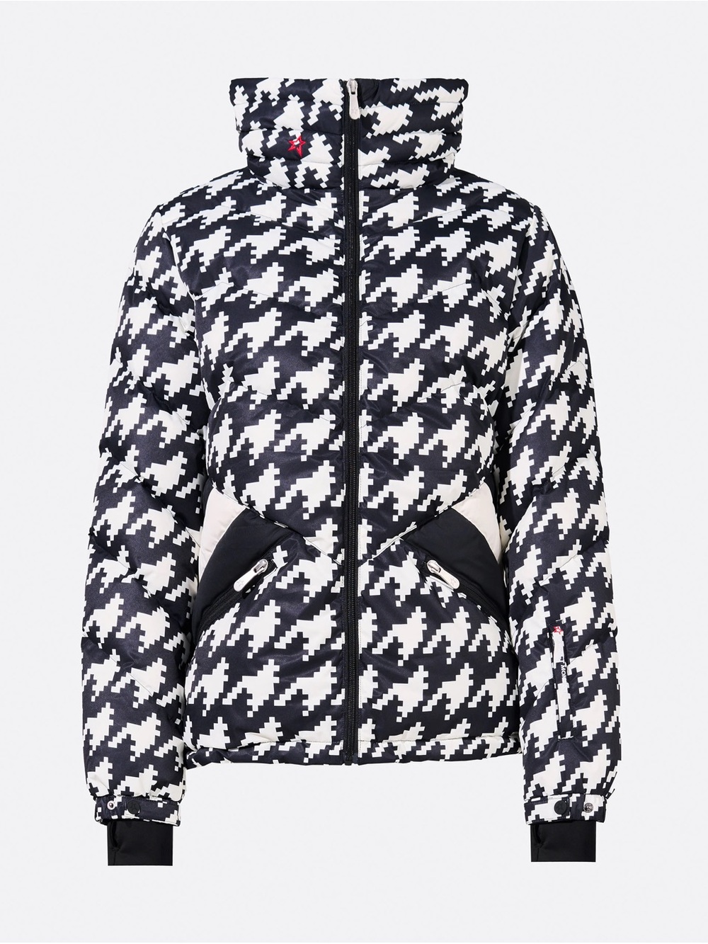 Perfect Moment Houndstooth Black White Ski Duvet Down Jacket Puffer Ski Jacket S